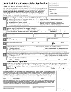 an absentee ballot application