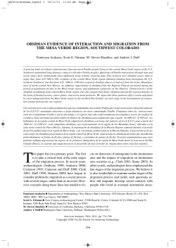 obsidian evidence of interaction and migration from the mesa verde