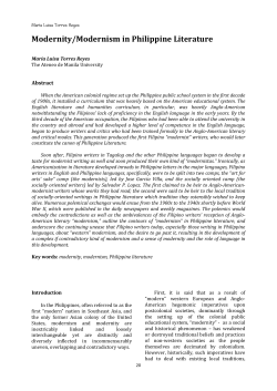Modernity/Modernism in Philippine Literature - E