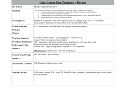Daily Lesson Plan Template - Physics