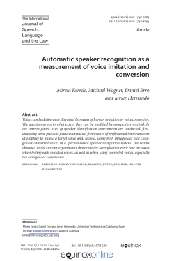 Automatic speaker recognition as a measurement of