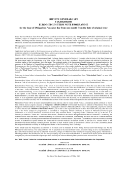 SOCIETE GENERALE SCF € 25000000000 EURO MEDIUM TERM