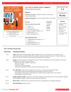 Lesson Two: Writing with Strong Verbs