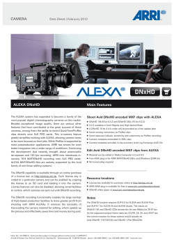 ALEXA DNxHD Data Sheet