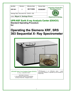 Operating the Siemens XRF, SRS 303 Sequential X