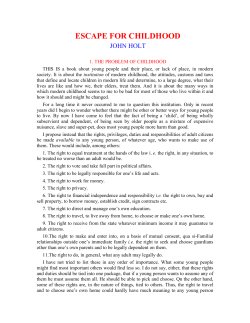 ESCAPE FOR CHILDHOOD