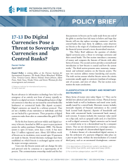 Do Digital Currencies Pose a Threat to Sovereign Currencies and