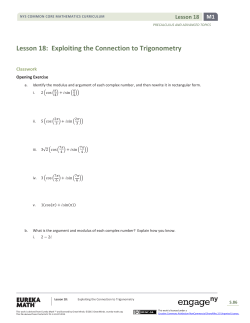 Precalculus Module 1, Topic C, Lesson 18: Student