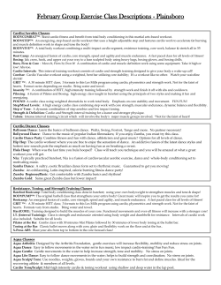 February Group Exercise Class Descriptions