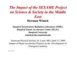 The Impact of the SESAME Project on Science