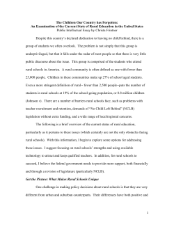 1 The Children Our Country has Forgotten: An Examination of the