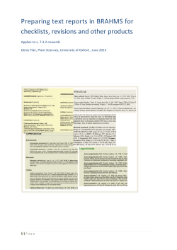 Preparing text reports - Oxford University Herbaria