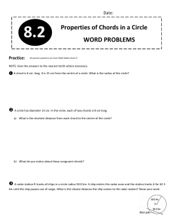 8.2 Properties of Chords in a Circle WORD PROBLEMS Practice