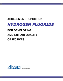 Assessment report on hydrogen fluoride for developing ambient air