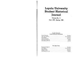 Loyola University Student Historical Journal