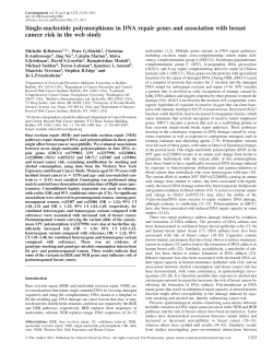 Single-nucleotide polymorphisms in DNA repair