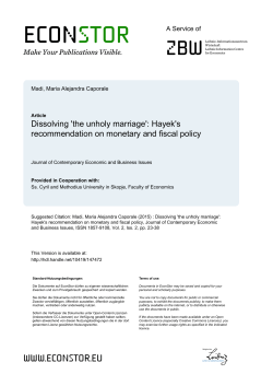 Hayek`s recommendation on monetary and fiscal policy