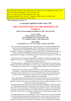 the constitution of the republic of turkey