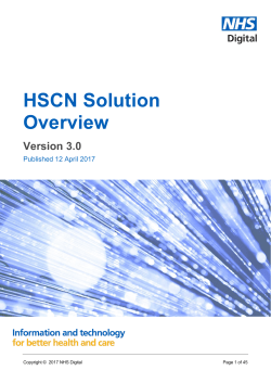 HSCN Solution Overview