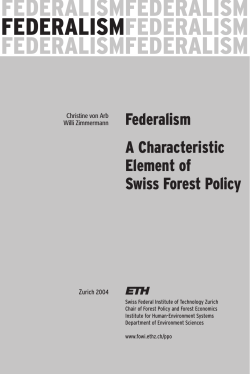 Federalism : a characteristic element of Swiss forest policy