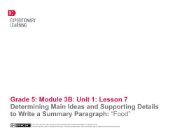 Grade 5: Module 3B: Unit 1