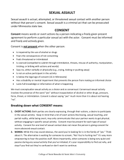 sexual assault consent - College of Saint Benedict