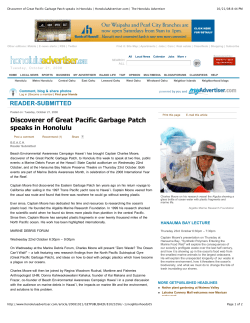 Discoverer of Great Pacific Garbage Patch speaks - B-E-A-C