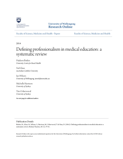 Defining professionalism in medical education: a