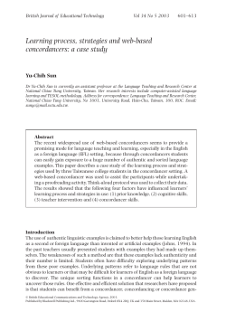 Learning process, strategies and web