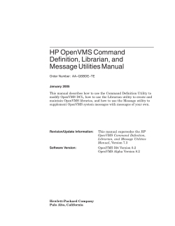 HP OpenVMS Command Definition, Librarian, and Message Utilities