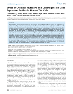 Effect of Chemical Mutagens and Carcinogens on Gene Expression
