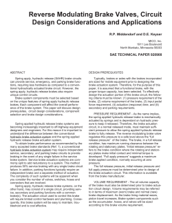 Reverse Modulating Brake Valves