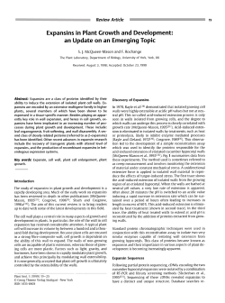 Expansins in Plant Growth and Development: an Update on an