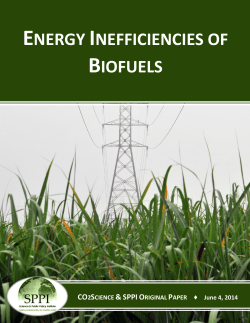energy inefficiencies of biofuels - The Science and Public Policy