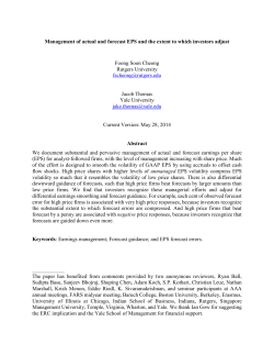 Management of actual and forecast EPS and the extent to which