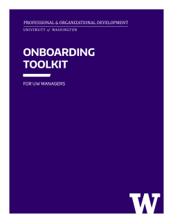 onboarding toolkit - UW Human Resources