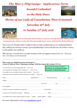 The Mercy Pilgrimage: Application Form Arundel Cathedral to the