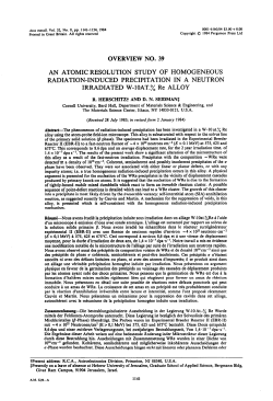 OVERVIEW NO. 39 AN ATOMIC RESOLUTION STUDY OF