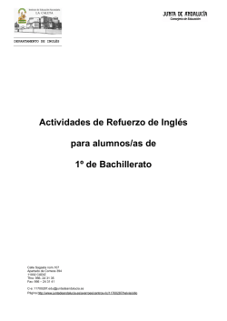 Actividades de Refuerzo de Ingl&eacute;s para alumnos/as de 1&ordm; de