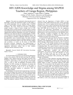 HIV/AIDS Knowledge and Stigma among MAPEH