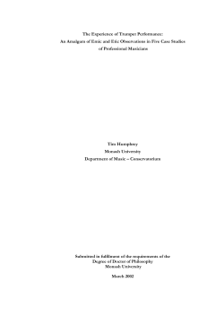 The Experience of Trumpet Performance