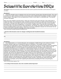 Scientific Revolution DBQs