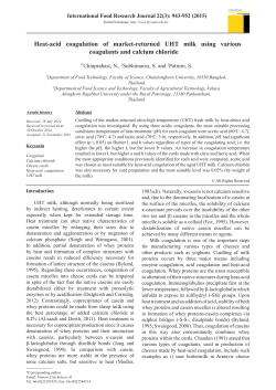 Heat-acid coagulation of market-returned UHT milk using various