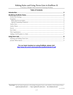 Editing Styles and Using Terms Lists in EndNote X2 (12)