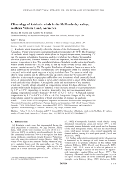 Climatology of katabatic winds in the McMurdo