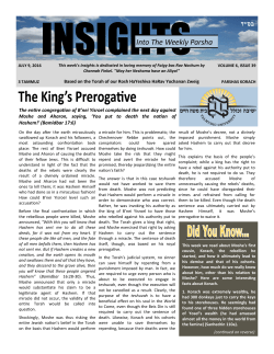 Into The Weekly Parsha