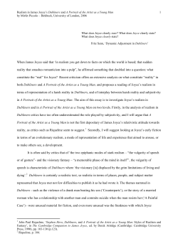 Realism in James Joyce`s Dubliners and A Portrait of the Artist as a