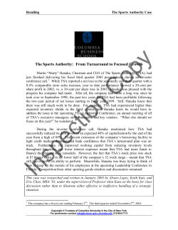 The Sports Authority - Columbia Business School