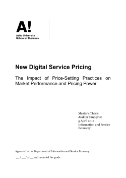 New Digital Service Pricing