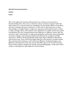 This course approaches American Romanticism less as literary